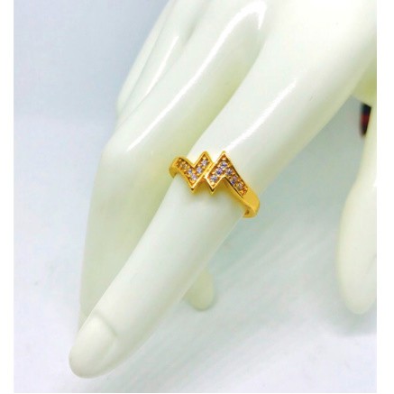 Cincin cincin wanita//perhiasan lapis emas// cincin petir//cincin permata// perhiasan