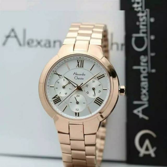 Alexandre Christie Original AC 2805 Rose Gold Jam Wanita