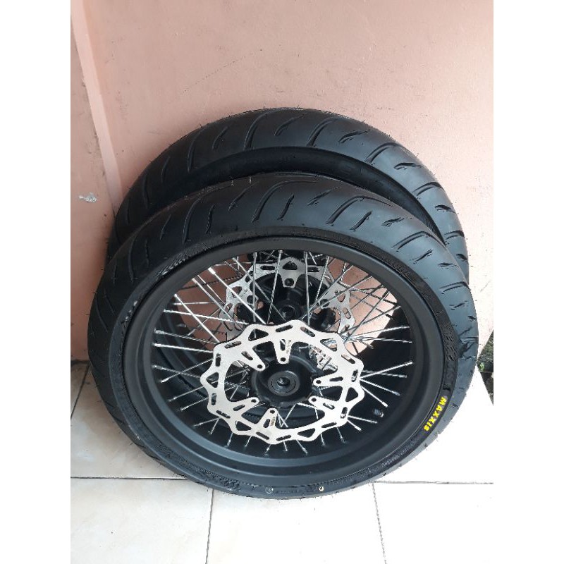 Banset Supermoto yamaha WR 155 ban maxxis velg sprint tromol expedition