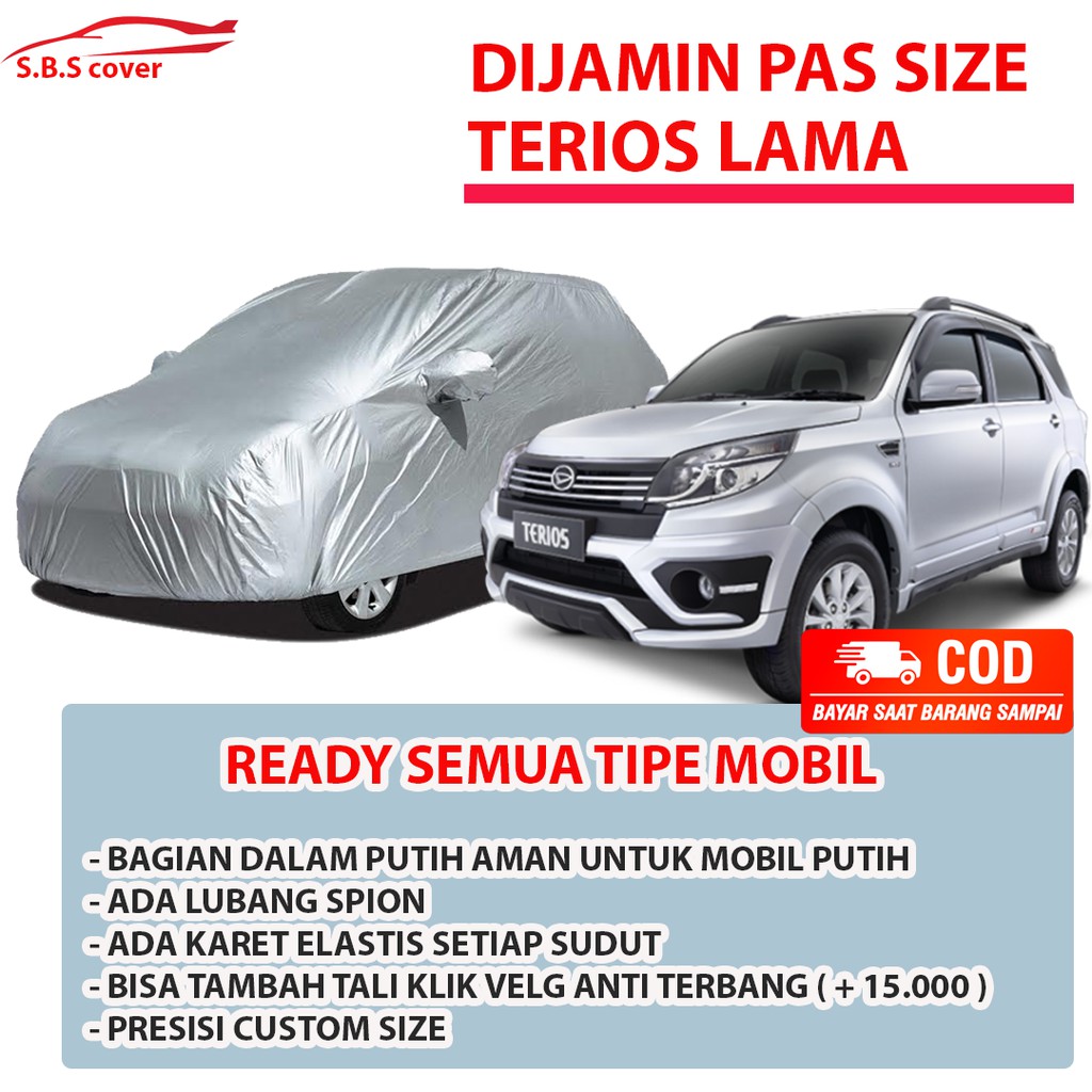 Cover Mobil Terios Sarung Mobil Terios/Terios lama/Terios konde/rush/rush lama/rush konde/xenia/brio/brv/honda brv/ertiga/ertiga lama/new ertiga/avanza/avanza lama/new avanza/avanza veloz/mobilio/hrv/calya/sigra/mobilio rs/honda mobilio/juke/sienta/freed