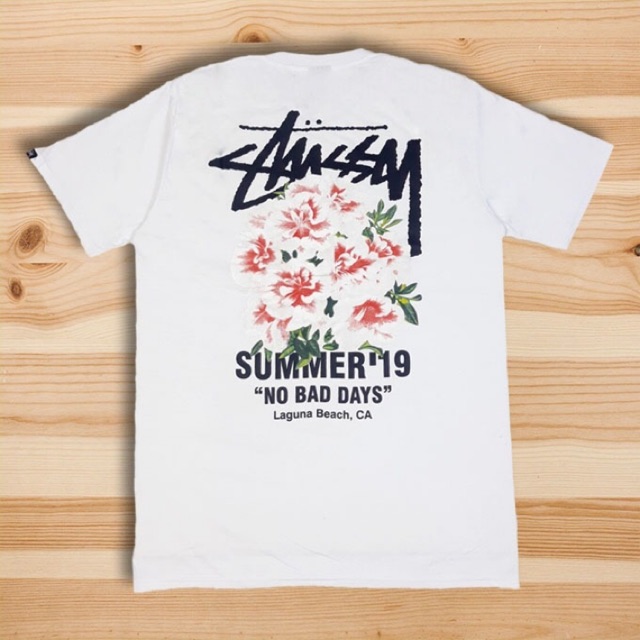 Kaos Stussy Summer 19 No Bad Day White