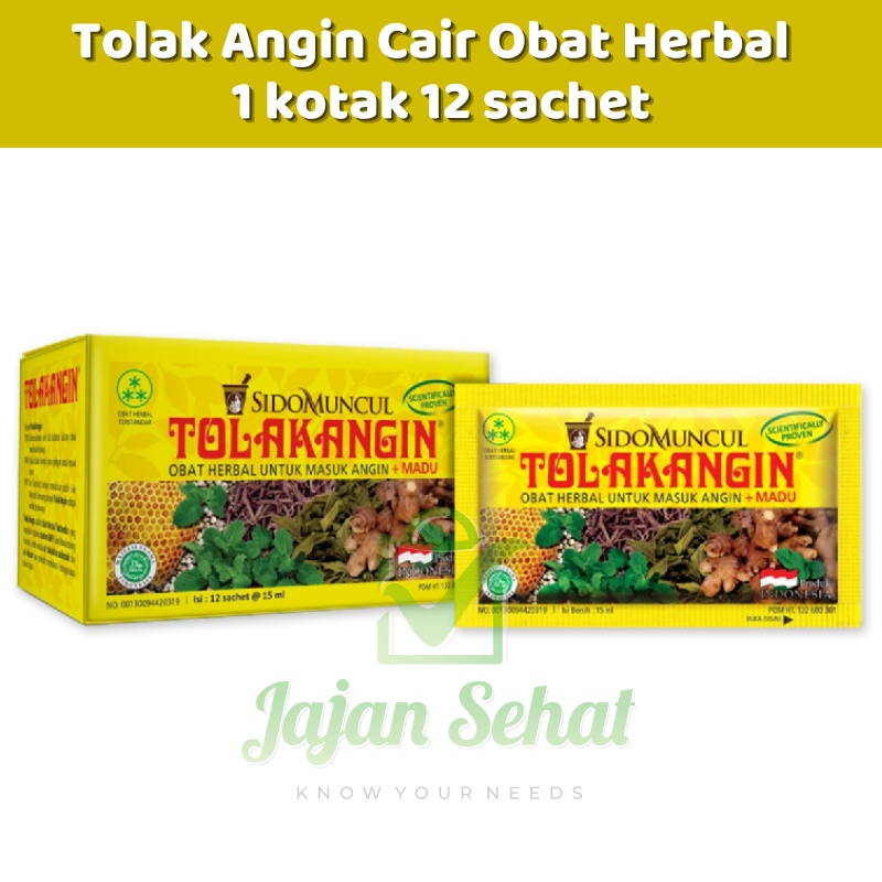 Tolak Angin Cair Obat Herbal Untuk Masuk Angin + MADU 1 kotak 12 sachet