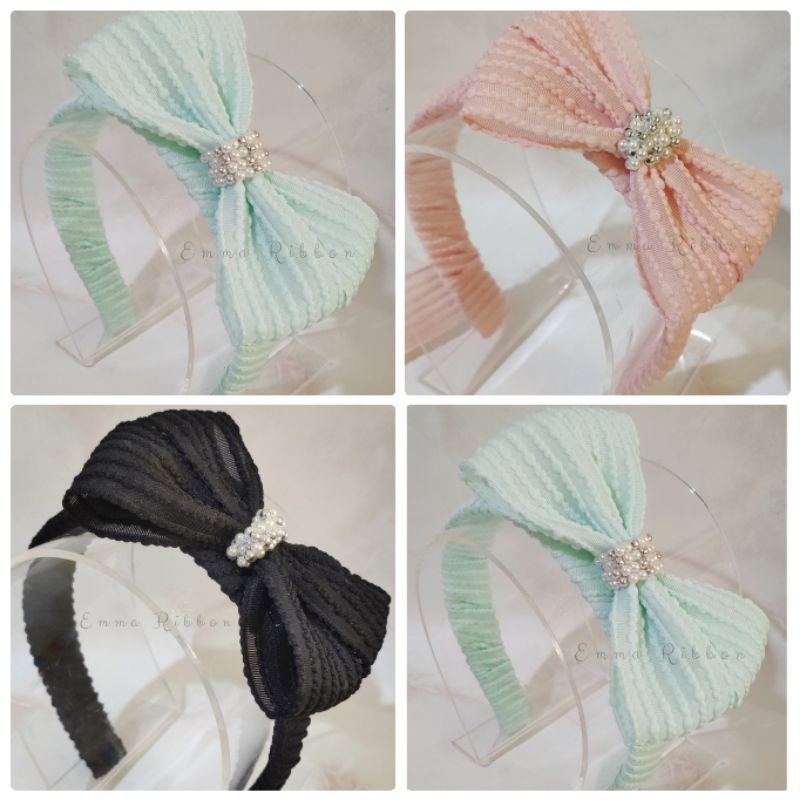 Bando Pita Besar/ Bando Lebar/ Pita Mutiara/ Bando Anti Pusing/ Bando Korea