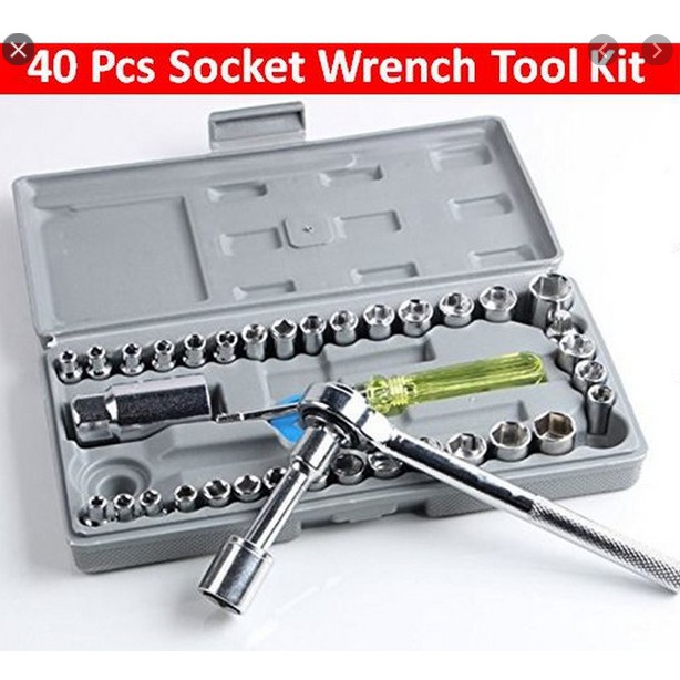 KUNCI  SOK Shock 40 in 1 Pcs Pas obeng Combination Socket Wrench Set