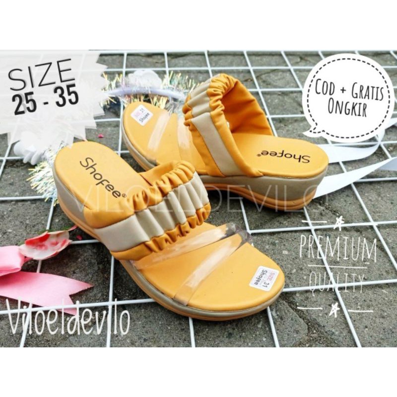 Sandal Anak Perempuan Wedges Size 26 - 35 (WEDGES SELOP ANAK)