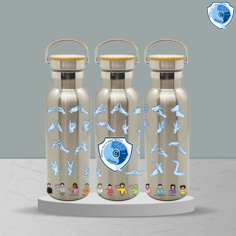 Botol Minum Bottle Stainless ATDA ISL (Indonesian Sign Language) / Bisindo (Bahasa Isyarat Indonesia
