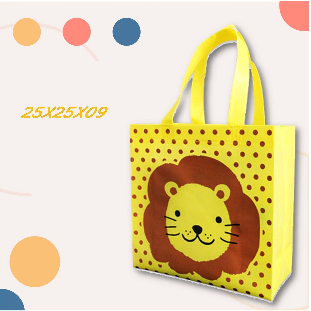 

Tas Souvenir Goodie Bag Ulang Tahun Anak Motif LION Singa 25x25x09