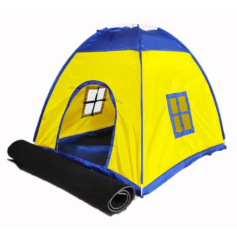 Tenda Kucing Mini 50x50x50cm Biru Kuning