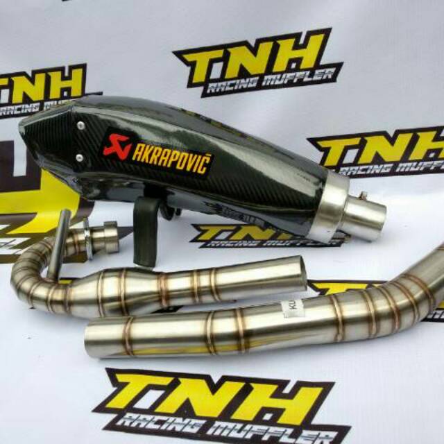 Knalpot Racing Akrapovic H2R Fullsystem Untuk Motor Kawasaki KLX