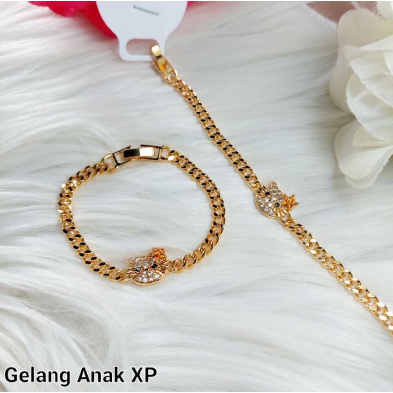 gelang tangan anak xuping warna emas