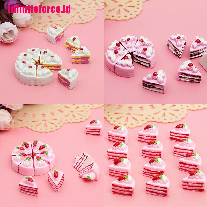 10 Pcs Kerajinan Bentuk Bunga Kue Segitiga Bahan Resin Untuk Scrapbook