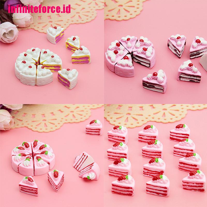 10 Pcs Kerajinan Bentuk Bunga Kue Segitiga Bahan Resin Untuk Scrapbook