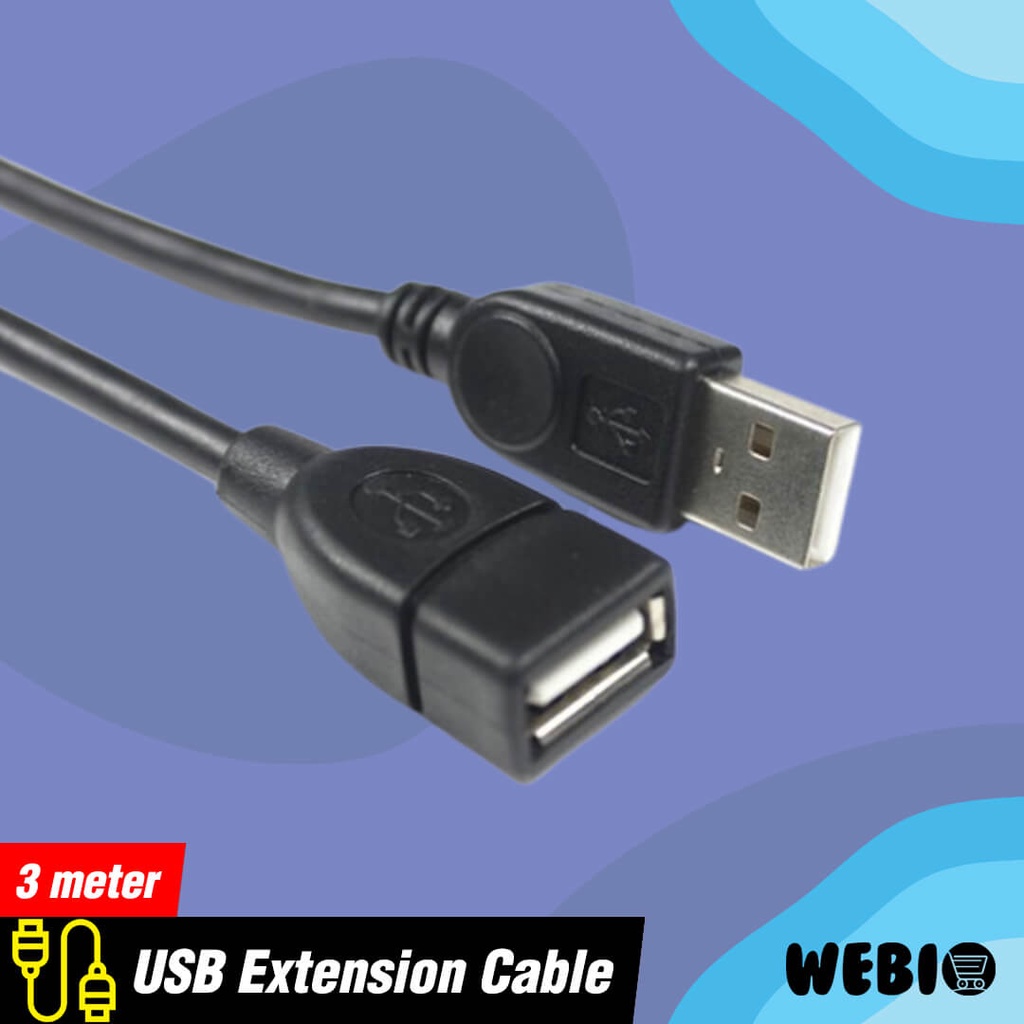 Kabel USB Extension Male to Female 3M Sambungan Extender 3 Meter Cable Ekstension Perpanjangan 3 M