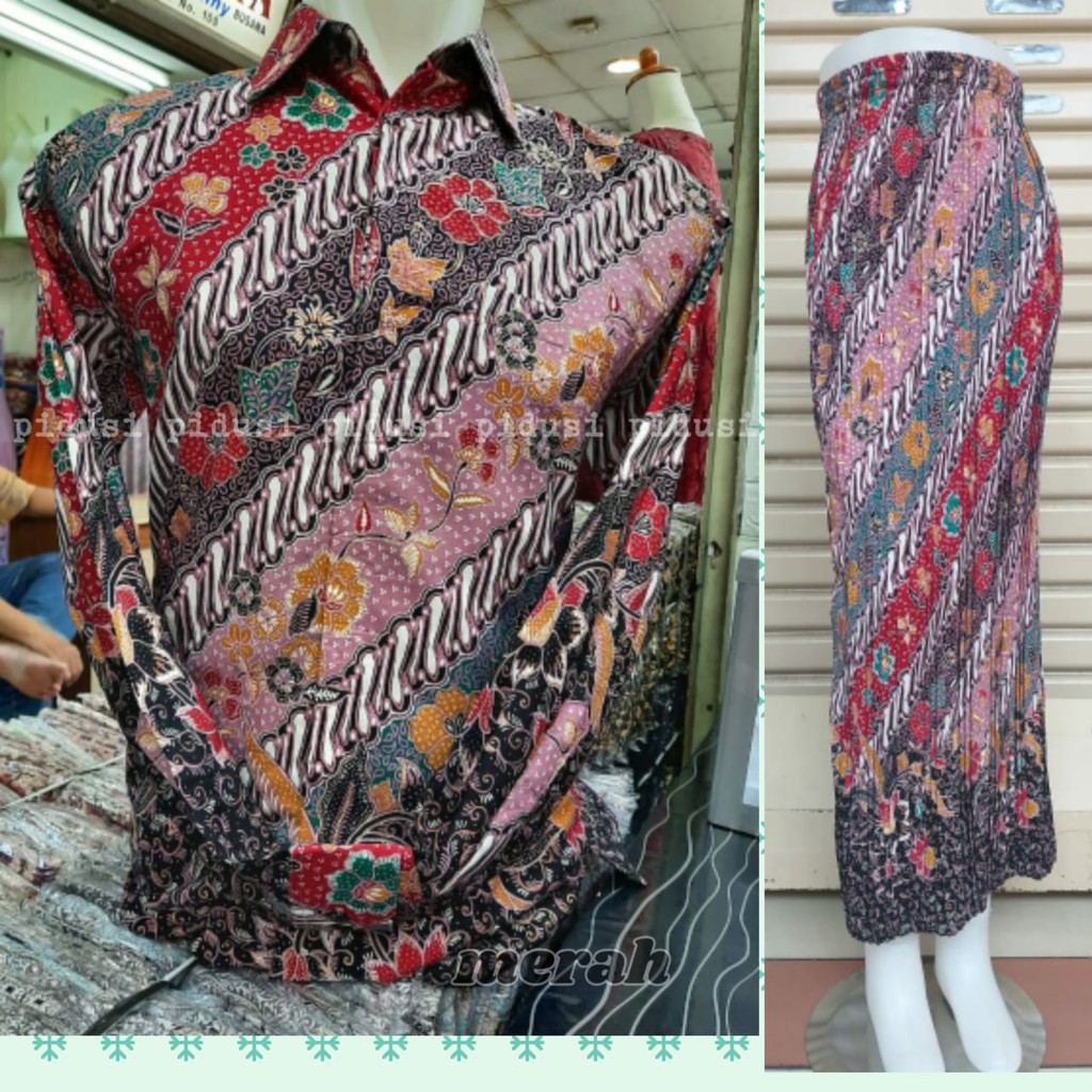 PROMO SET BATIK COUPLE / SET SARIMBIT BATIK / SET KEMEJA ROK BATIK COUPLE / SET COUPLE BATIK KATUN