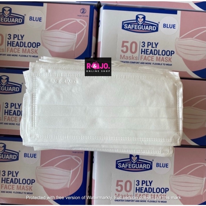 Masker SafeGuard Headloop 3ply isi 50 pcs