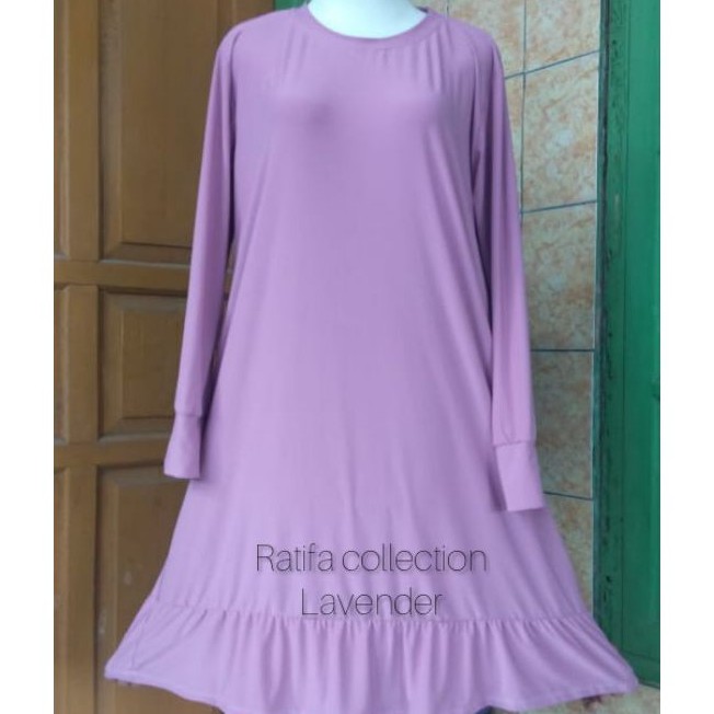 Ratifa collection.Tunik Wanita Kerut bawah Jersey super All size Xl fit XXL.