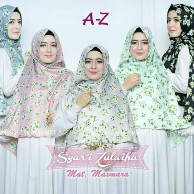 PROMO KHIMAR MOTIF BUNGA. JILBAB RAHMAT A-Z. KERUDUNG MAXMARA SYARI. HIJAB PROMO