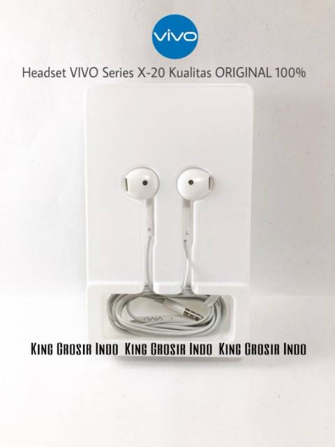 Handsfree Headset VIVO Original 100% X20 XE680 V5 Plus Y21 V5S V7 V3 Earphone HF