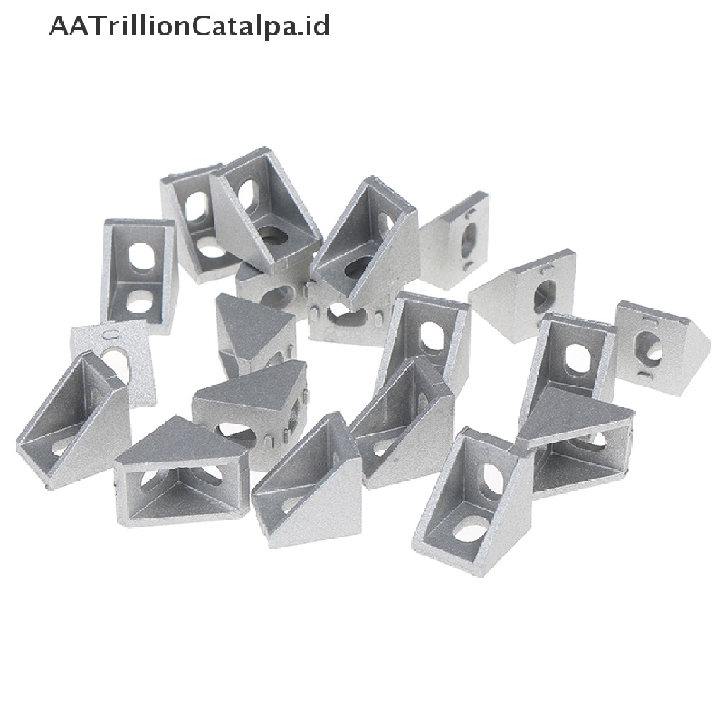 20 Pcs Konektor bracket Pengencang Sudut 2020 Bahan aluminum Ukuran 17x20 X 20