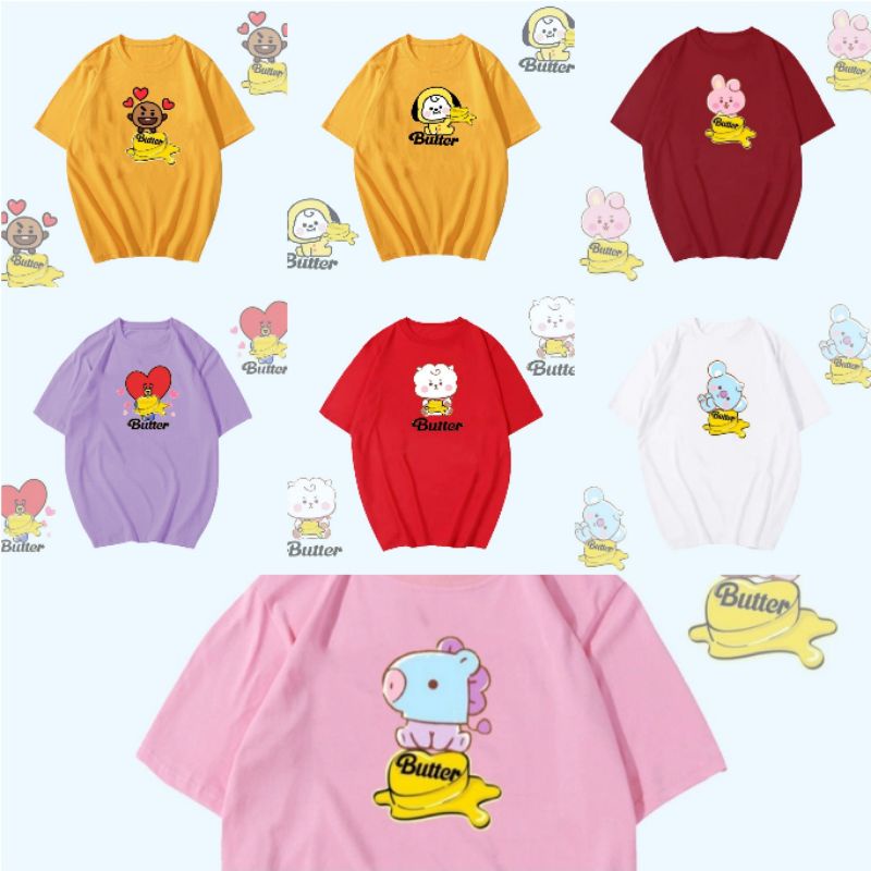 KAOS BUTTER BTS KOYA/MANG/CHIMMY/RJ/COOKY/SHOOKY/KOYA/TATA