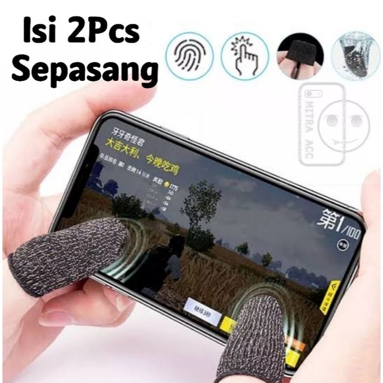 SEPASANG Sarung Jari Jempol Game anti keringat PUBG ML FREEFIRE