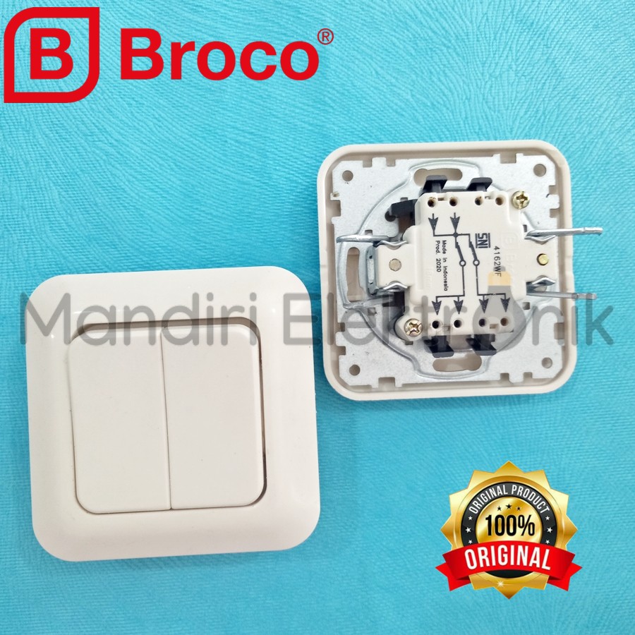 Saklar Seri Broco Gracio 4162 Saklar 2 Tanam Tembok