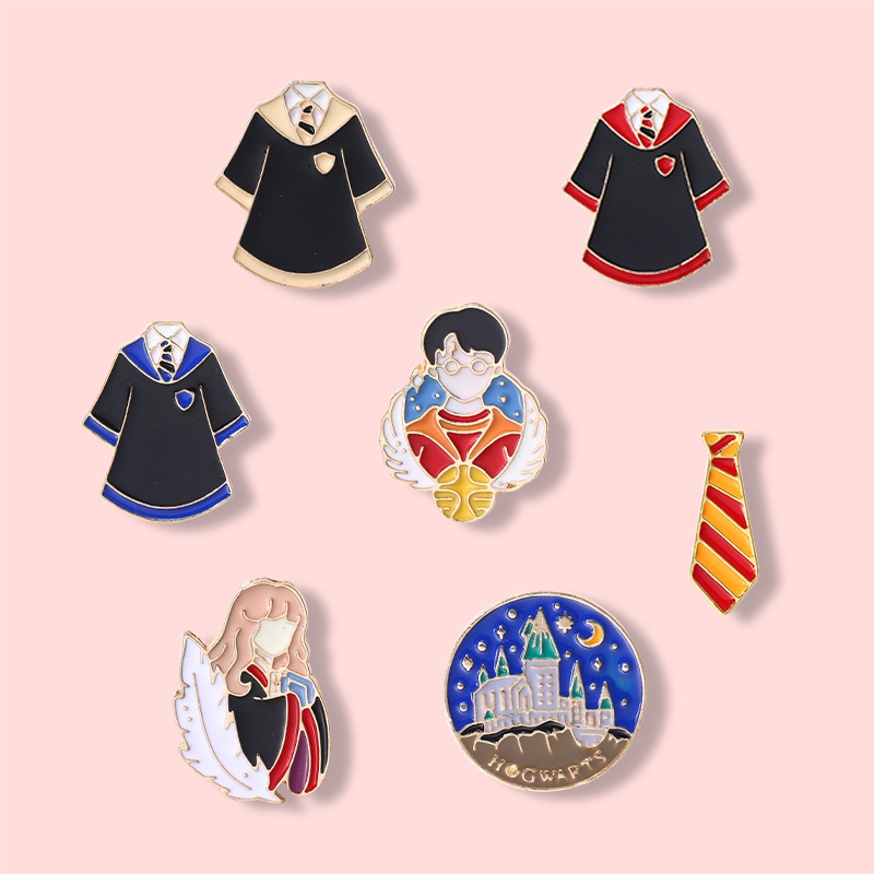 Bros Pin Enamel Desain Film Dan Televisi Peripheral Magic Academy Harry Potter Untuk Aksesoris Pakaian