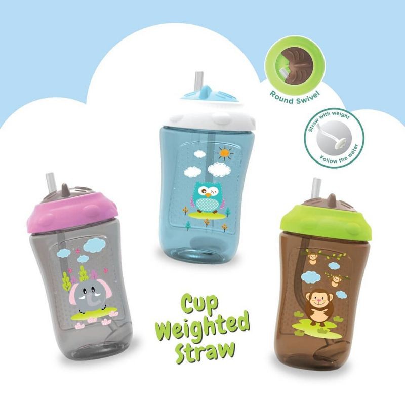 Baby Safe Sipper Cup With Weighted Straw Cup 300Ml