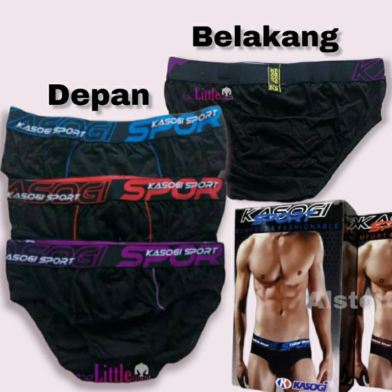 CD Kasogi Sport Original,Size M-XXL Celana Dalam Pria Satu Box isi 3pcs