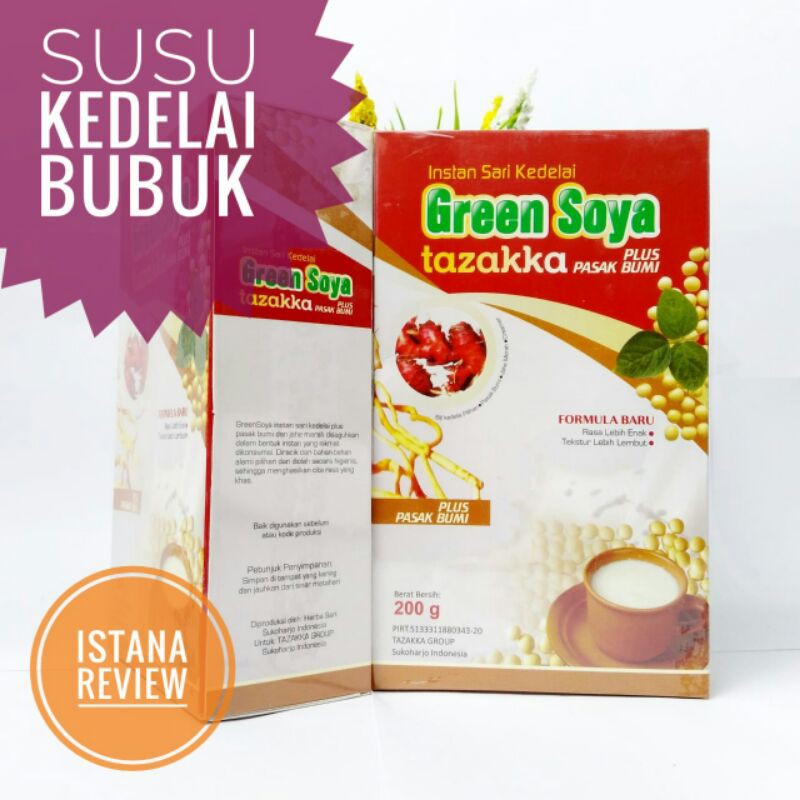 

Susu Kedelai Bubuk ples Pasak Bumi dan Jahe Merah Green Soya