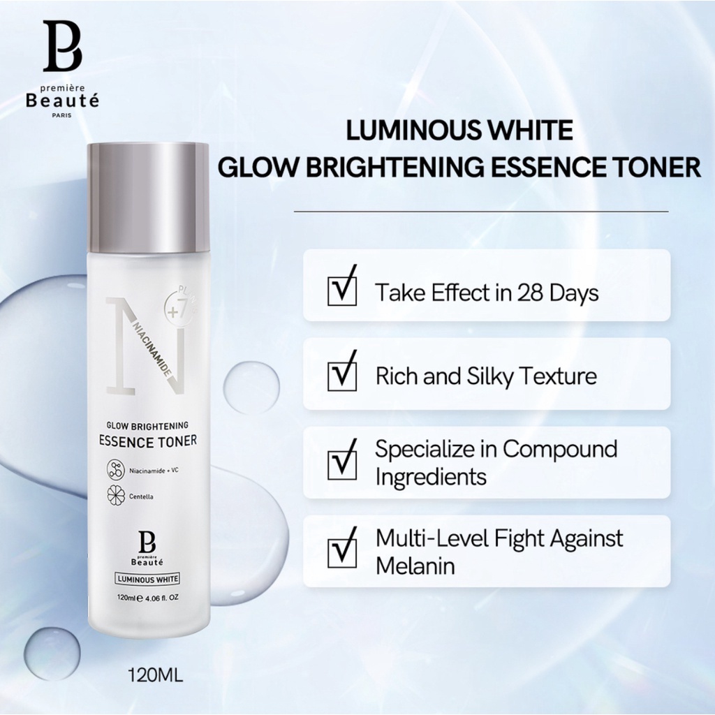 Premiere Beaute Essence Toner Niacinamide Centella Luminous White Glow Brightening 120ml toner glowing toner hydrating