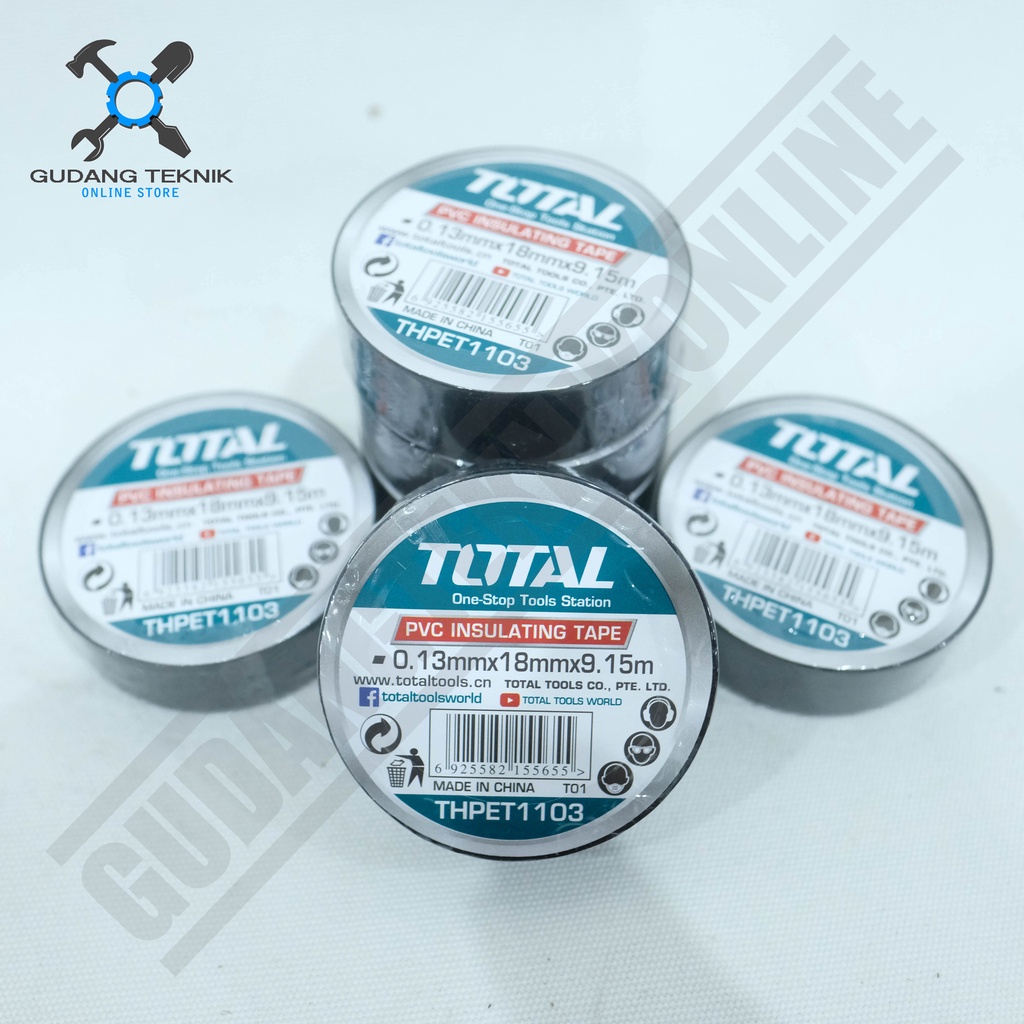 Isolasi Lakban Listrik Kabel PVC TOTAL THPET1103 / Insulating Tape Solasi Kabel PVC TOTAL THPET 1103