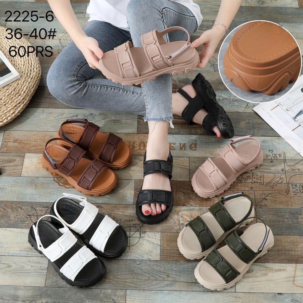 Sandal Gunung Wanita Import Kokop Silang &amp; Ban Dua Gesper Winola Collection WNL 2228+1/2225-6