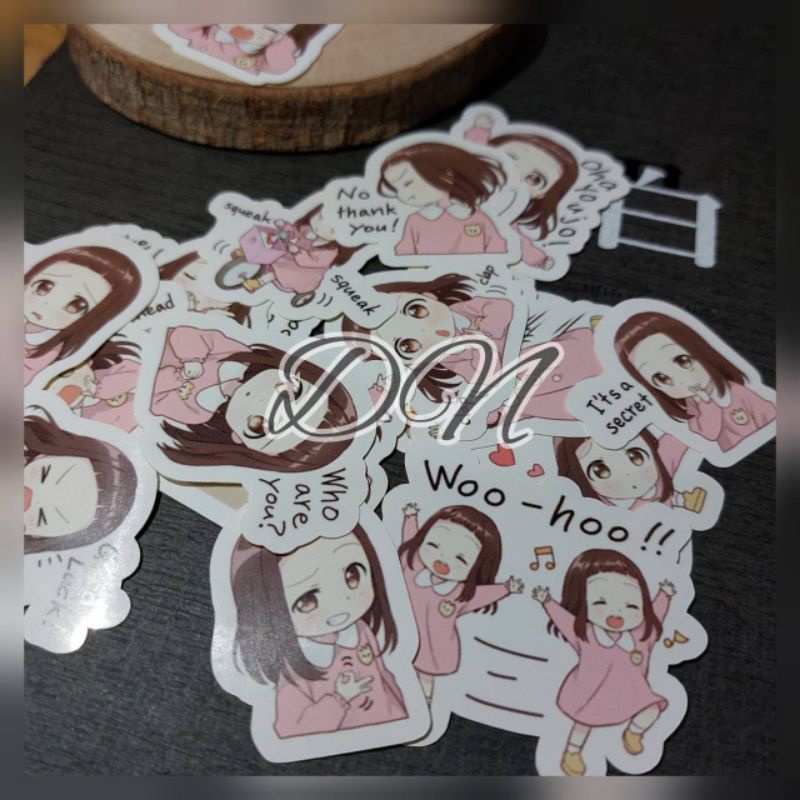 

Stiker kertas line a little girl 20pcs sticker kertas glossy karakter line stiker cute