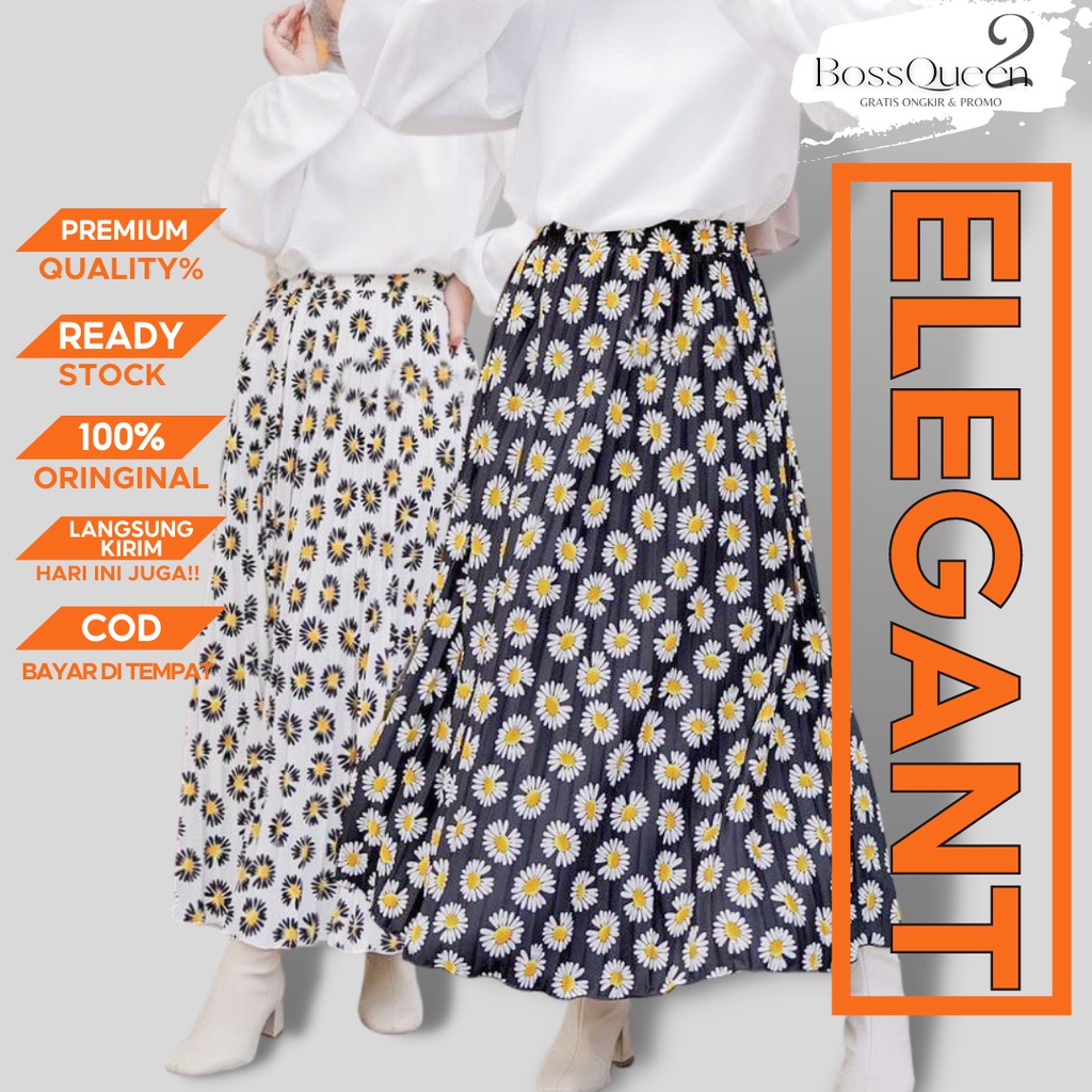 Rok Plisket Daisy Premium/ Rok Daisy / Rok Wanita / Rok Bunga Wanita / Daisy Skirt