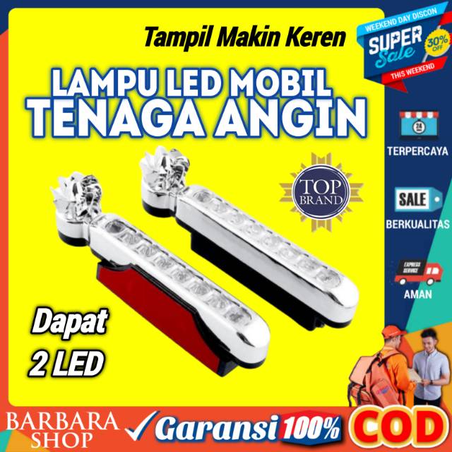 Lampu LED Mobil Motor Tenaga Angin Universal / Lampu LED Kipas DRL Lampu Aksesoris Mobil Motor