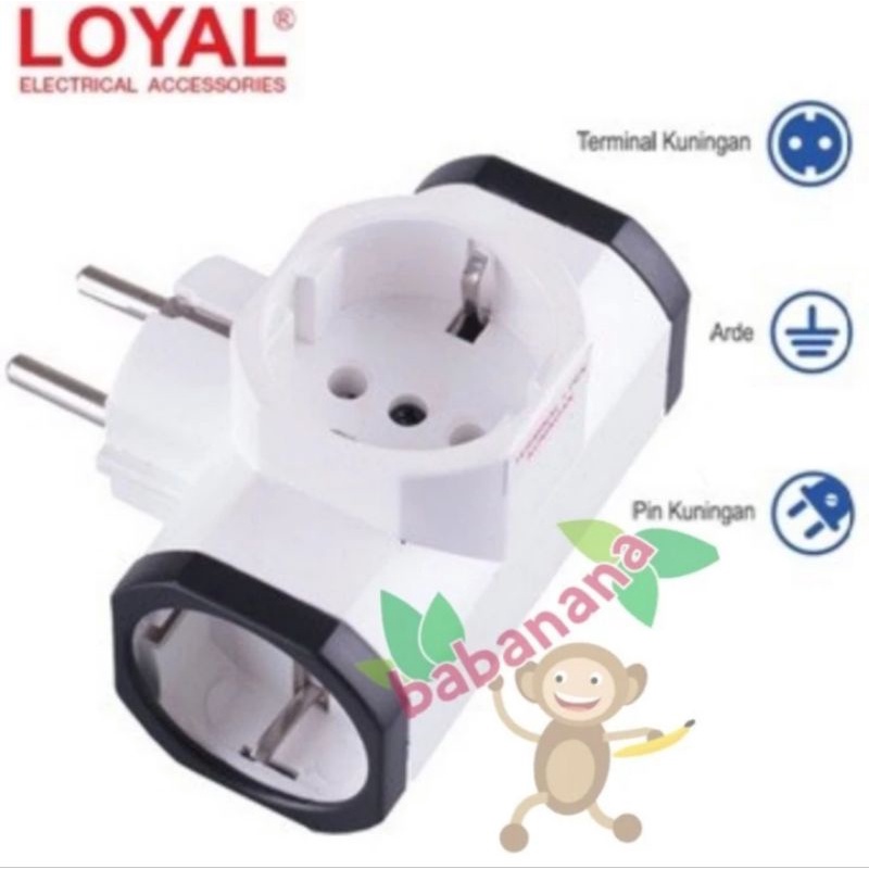 Loyal LY 912 SNI cabang 3 T saklar lampu colokan steker listrik