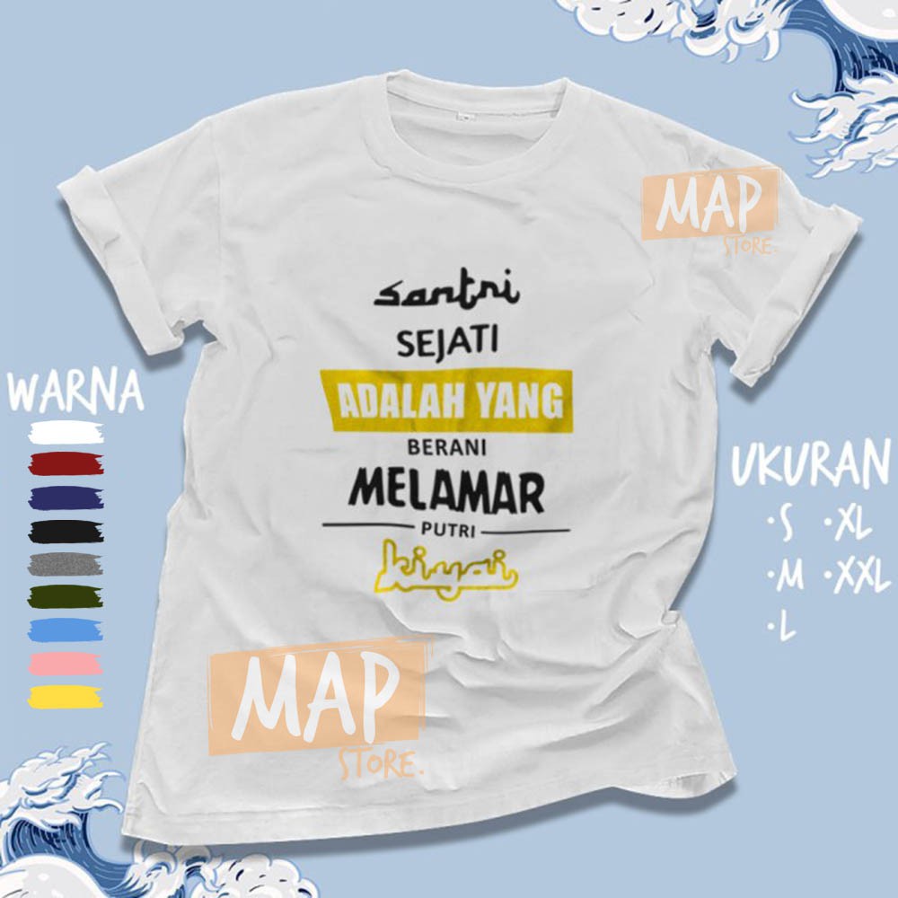 Kaos Dakwah SANTRI SEJATI  - Baju Distro Muslim Islami Cotton Combed 30s | 2029-4