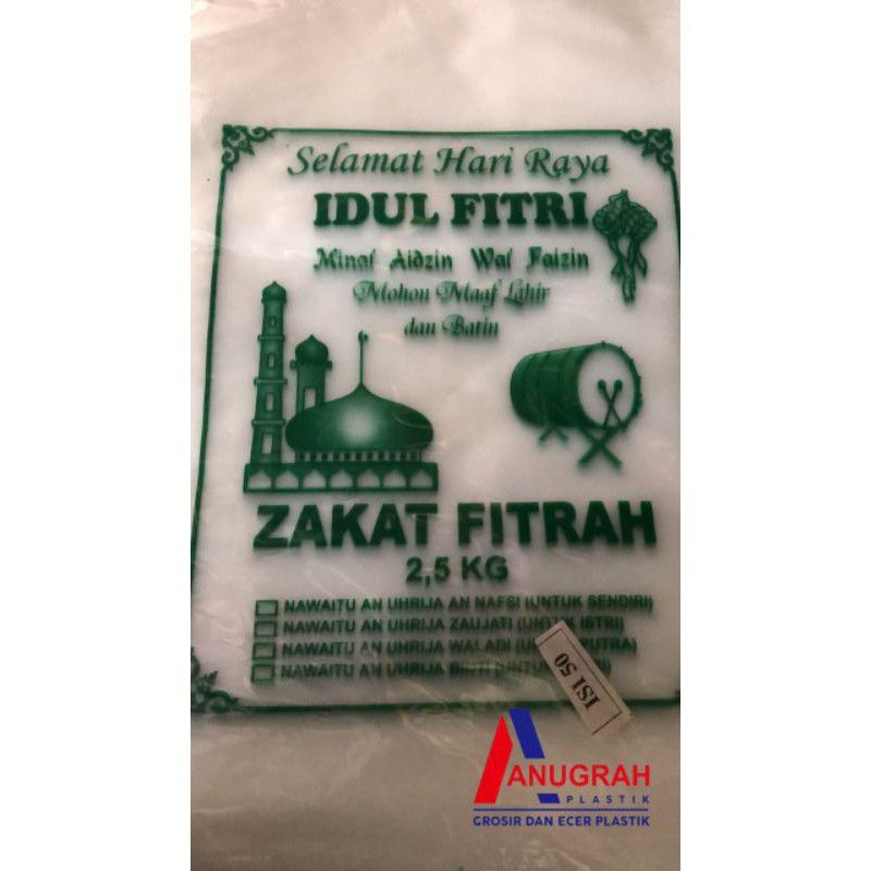 Satuan MURAH BANGET Plastik Beras Zakat Fitrah Idul Fitri Kemasan 2,5kg