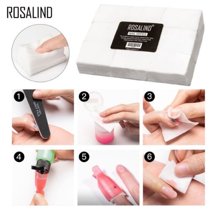 Kapas Nail Art ROSALIND / Nail Art Wipes / Kapas Tanpa Serat /Kapas Untuk Menghapus Kutek Gel Polish