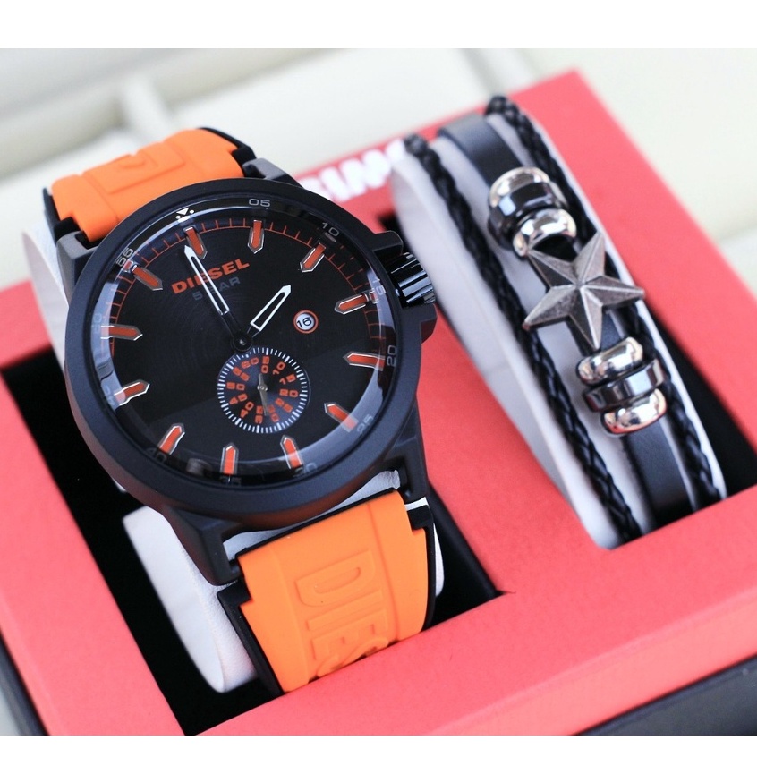 BEST SELLER JAM TANGAN PRIA DIESEL J130 TALI RUBBER DETIK BAWAH TANGGAL AKTIF DM 4.7CM PAKET FREE GELANG, BOX &amp; BATERAI || JAM TANGAN FASHION PRIA JAM TANGAN COWOK MURAH