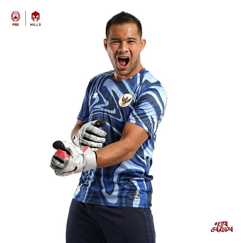 JERSEY KIPER TIMNAS INDONESIA 2020 MILLS 1021GR AWAY JERSEY KEEPER PLAYER ISSUE ORIGINAL NAVY