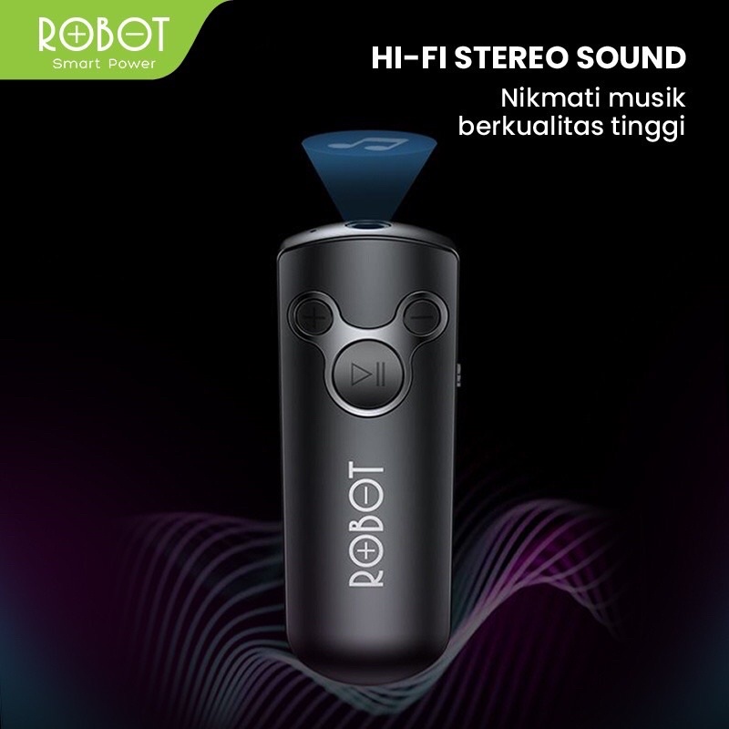 ROBOT Bluetooth Receiver RS10 RS-10 Untuk Headset Earphone Laptop Komputer Compatible Jack AUX 3.5mm