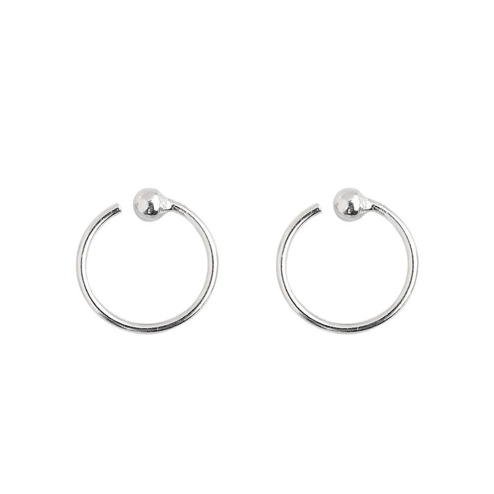 Timekey 1PC Anting Tusuk Sterling Silver 925 Anti Alergi 6mm 8mm 10mm Untuk Wanita A6K7