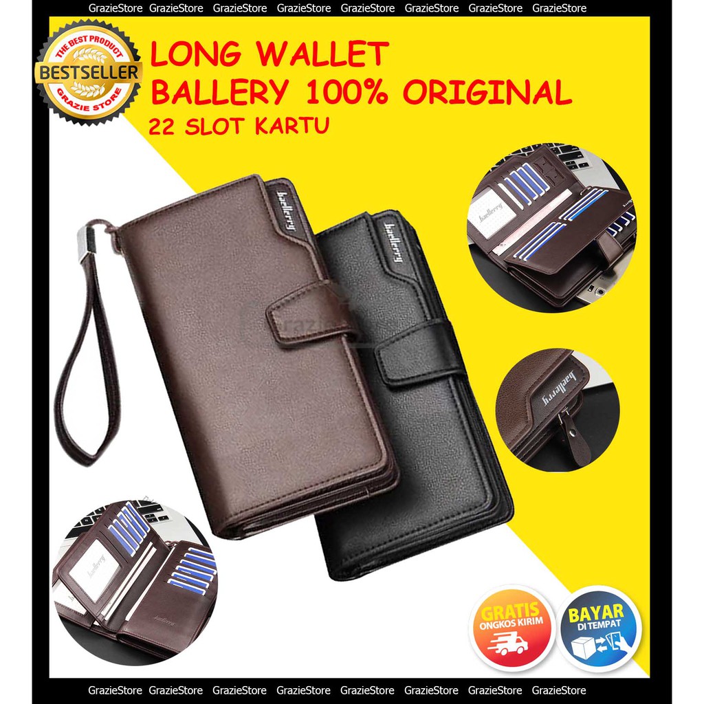 [PASTI ORI] DOMPET PRIA KULIT BAELLERRY / DOMPET WANITA DOMPET PANJANG IMPORT 22 SLOT KARTU KULIT