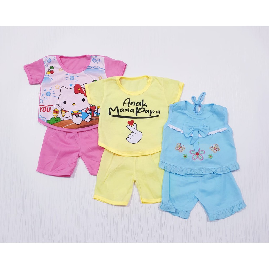 COD Paket 3 Pcs Dress Anak Bayi/ Baju Bayi 0-12 Bulan / Setelan Baby / Setelan Anak / Baby Alicia