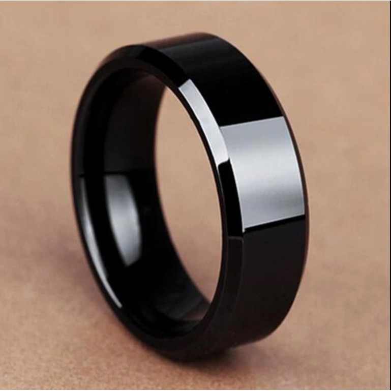 Cincin Couple Hitam Perhiasan Titanium Stainless Steel Cincin Couple Hitam Perhiasan Titanium Stainless Steel