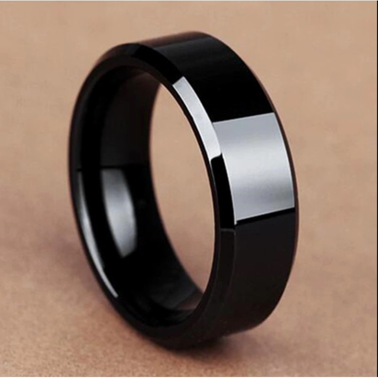  Cincin  Couple Hitam Perhiasan Titanium Stainless Steel 