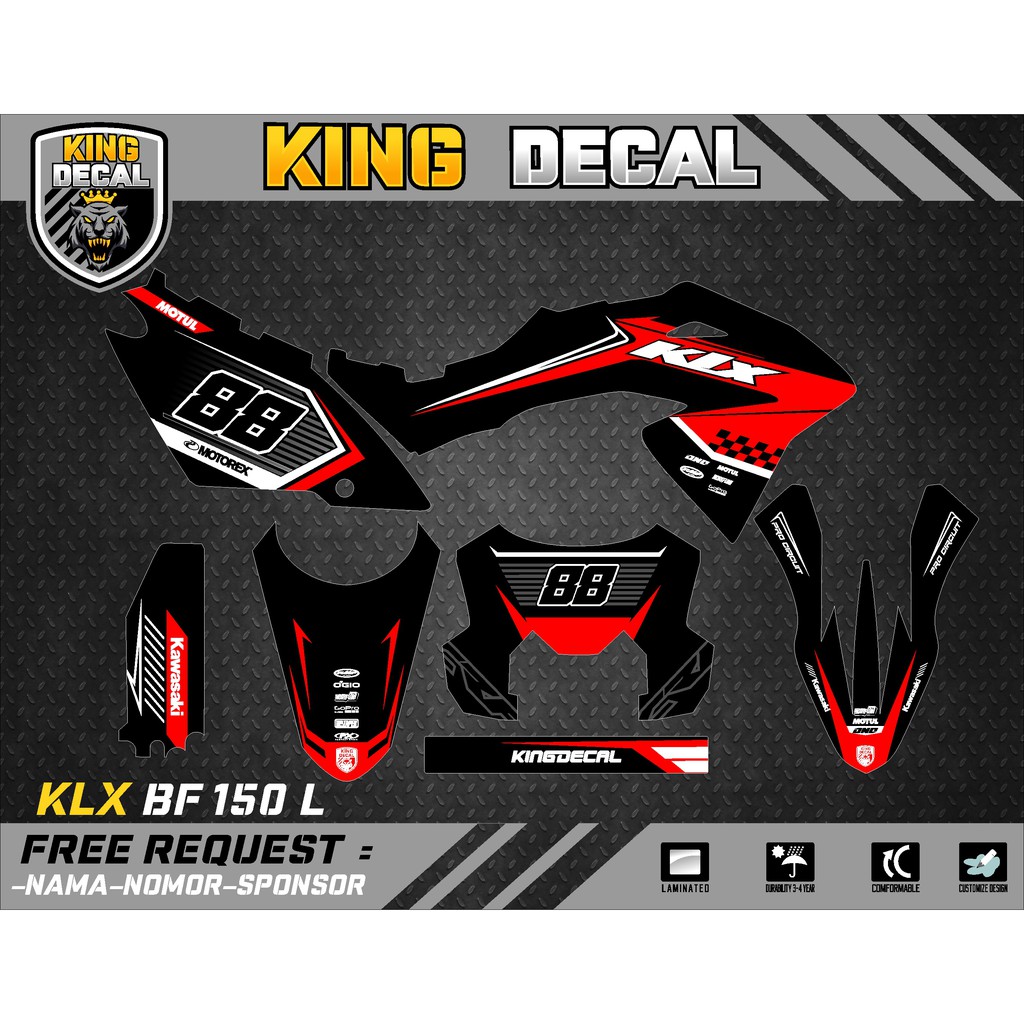 DECAL KLX BF 150L  KLX OLD KLX S DECAL KX CUSTOME DECAL MURAH KLX BF 150L 56