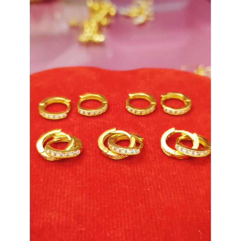 ANTING JEPIT DONAT MATA BARIS ( PERAK 925 ) LAPIS EMAS 24K